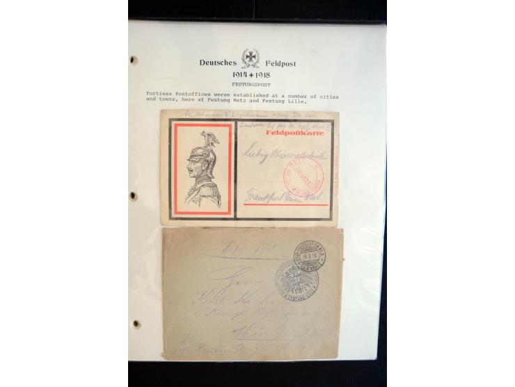 1914/20, kleine Sammlung mit mehr als 250 Briefen, Karten und Briefbundzettel auf Albenblättern mit Beschriftung, dabei viele