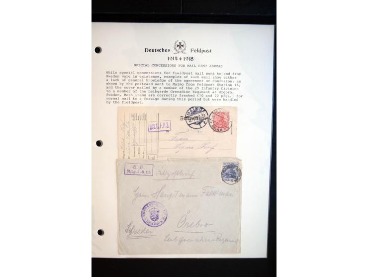 1914/20, kleine Sammlung mit mehr als 250 Briefen, Karten und Briefbundzettel auf Albenblättern mit Beschriftung, dabei viele