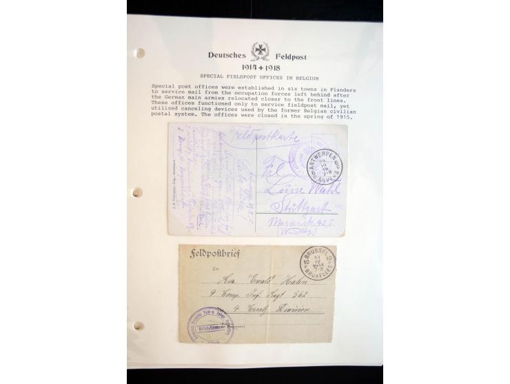 1914/20, kleine Sammlung mit mehr als 250 Briefen, Karten und Briefbundzettel auf Albenblättern mit Beschriftung, dabei viele