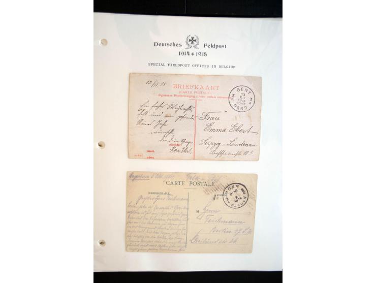 1914/20, kleine Sammlung mit mehr als 250 Briefen, Karten und Briefbundzettel auf Albenblättern mit Beschriftung, dabei viele