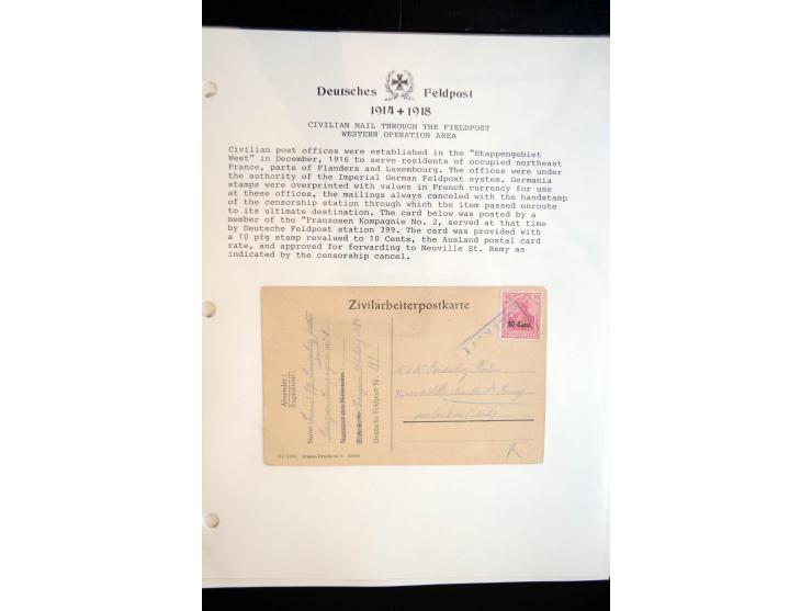 1914/20, kleine Sammlung mit mehr als 250 Briefen, Karten und Briefbundzettel auf Albenblättern mit Beschriftung, dabei viele