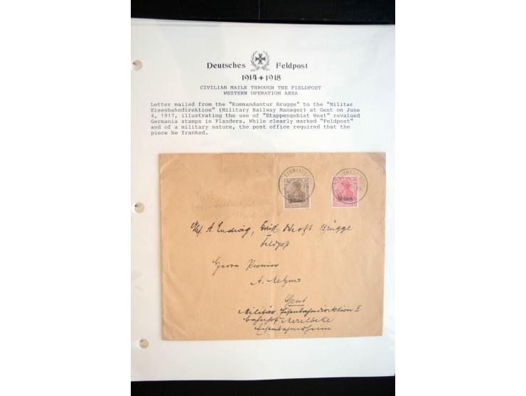 1914/20, kleine Sammlung mit mehr als 250 Briefen, Karten und Briefbundzettel auf Albenblättern mit Beschriftung, dabei viele