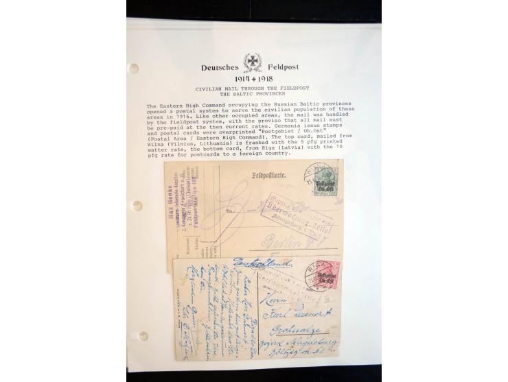 1914/20, kleine Sammlung mit mehr als 250 Briefen, Karten und Briefbundzettel auf Albenblättern mit Beschriftung, dabei viele