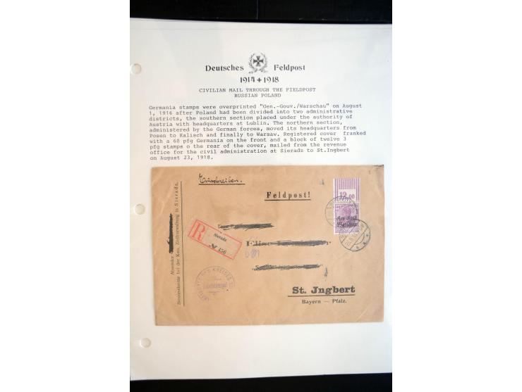 1914/20, kleine Sammlung mit mehr als 250 Briefen, Karten und Briefbundzettel auf Albenblättern mit Beschriftung, dabei viele