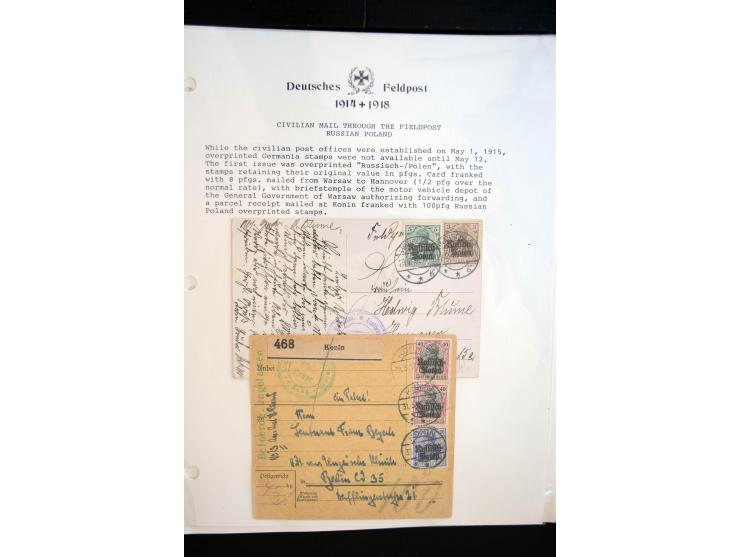 1914/20, kleine Sammlung mit mehr als 250 Briefen, Karten und Briefbundzettel auf Albenblättern mit Beschriftung, dabei viele