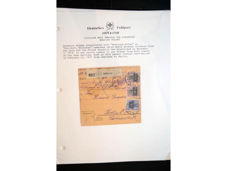 1914/20, kleine Sammlung mit mehr als 250 Briefen, Karten und Briefbundzettel auf Albenblättern mit Beschriftung, dabei viele