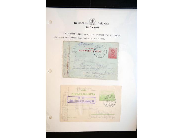 1914/20, kleine Sammlung mit mehr als 250 Briefen, Karten und Briefbundzettel auf Albenblättern mit Beschriftung, dabei viele