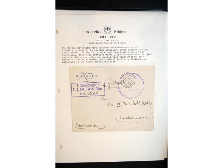 1914/20, kleine Sammlung mit mehr als 250 Briefen, Karten und Briefbundzettel auf Albenblättern mit Beschriftung, dabei viele