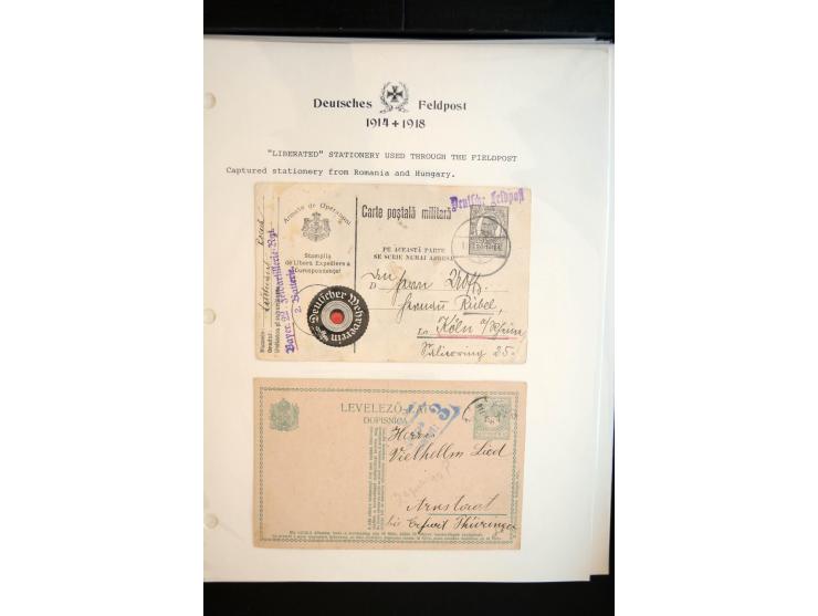 1914/20, kleine Sammlung mit mehr als 250 Briefen, Karten und Briefbundzettel auf Albenblättern mit Beschriftung, dabei viele