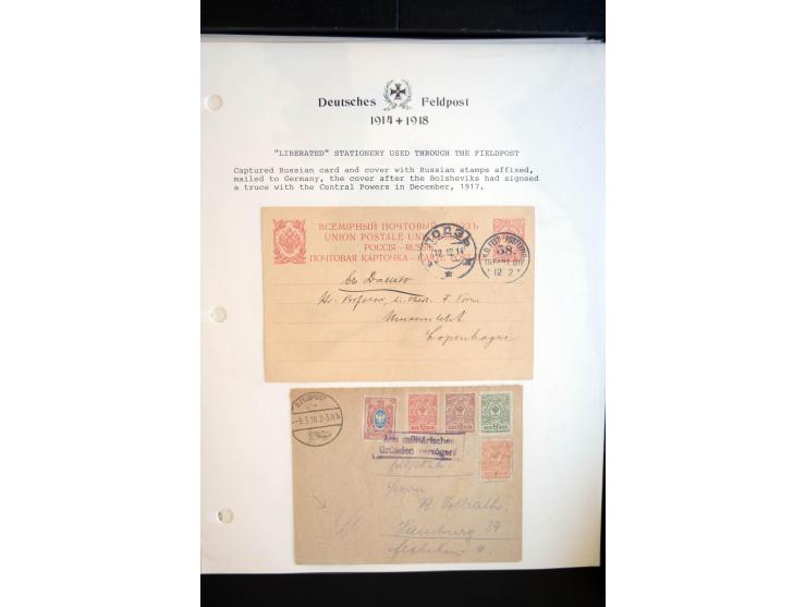 1914/20, kleine Sammlung mit mehr als 250 Briefen, Karten und Briefbundzettel auf Albenblättern mit Beschriftung, dabei viele