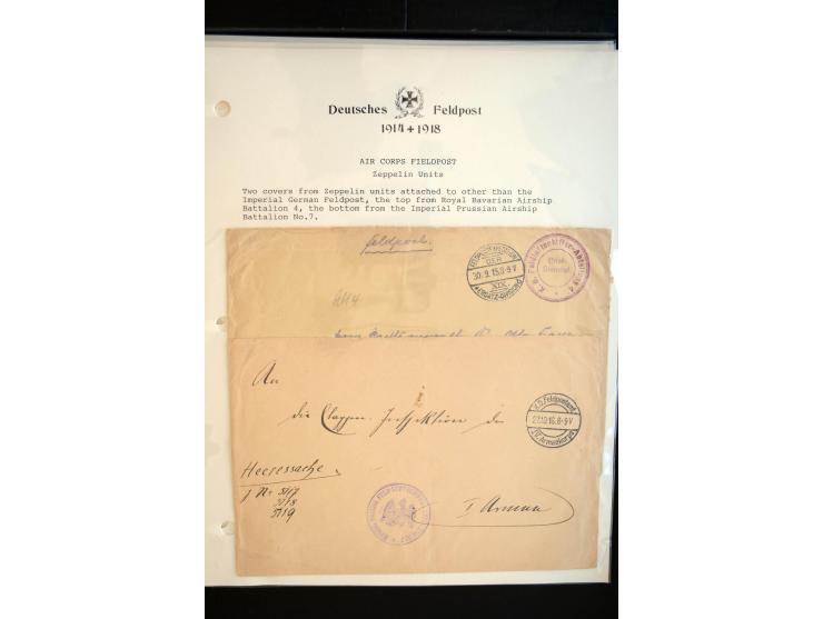 1914/20, kleine Sammlung mit mehr als 250 Briefen, Karten und Briefbundzettel auf Albenblättern mit Beschriftung, dabei viele