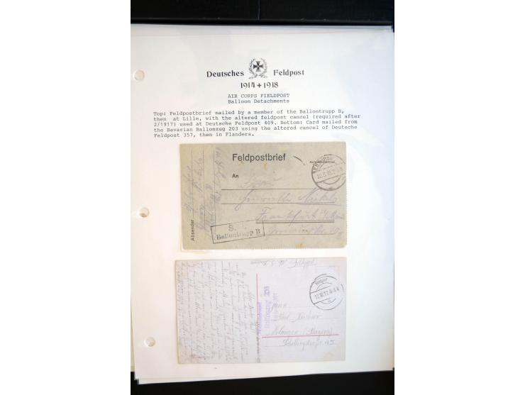 1914/20, kleine Sammlung mit mehr als 250 Briefen, Karten und Briefbundzettel auf Albenblättern mit Beschriftung, dabei viele