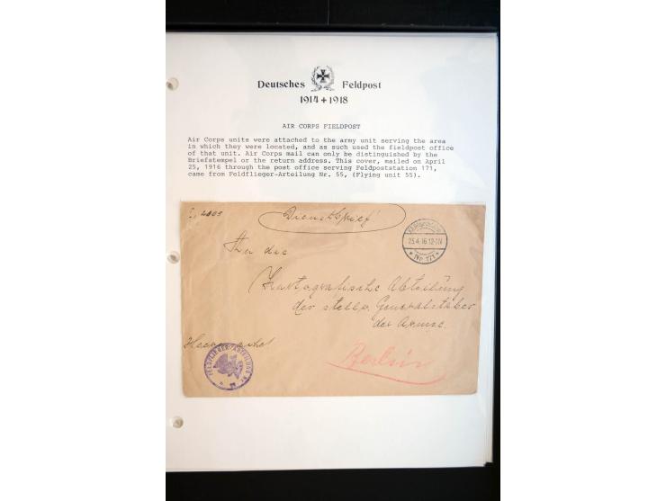1914/20, kleine Sammlung mit mehr als 250 Briefen, Karten und Briefbundzettel auf Albenblättern mit Beschriftung, dabei viele