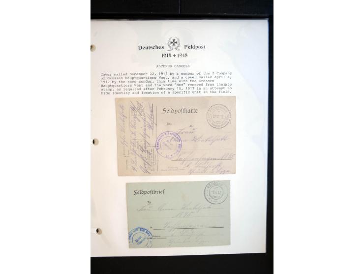 1914/20, kleine Sammlung mit mehr als 250 Briefen, Karten und Briefbundzettel auf Albenblättern mit Beschriftung, dabei viele