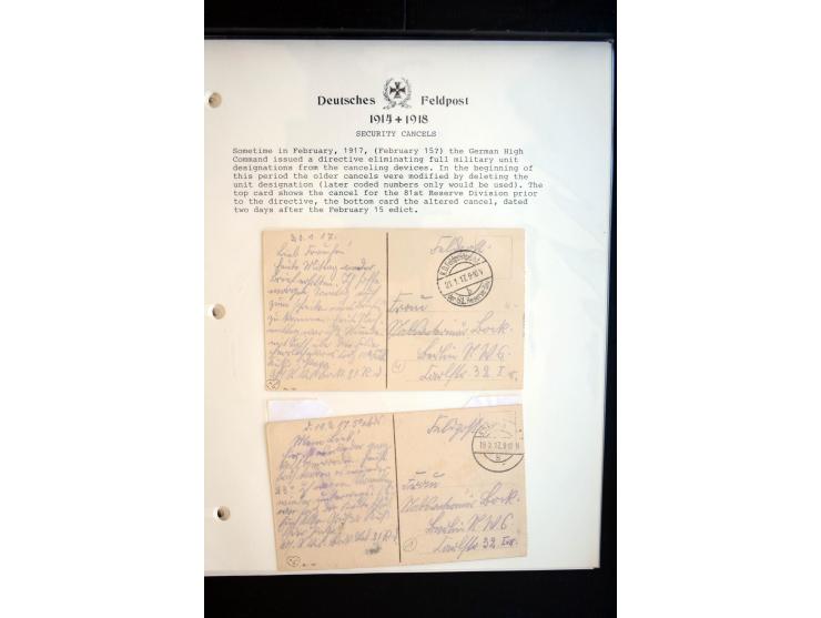 1914/20, kleine Sammlung mit mehr als 250 Briefen, Karten und Briefbundzettel auf Albenblättern mit Beschriftung, dabei viele
