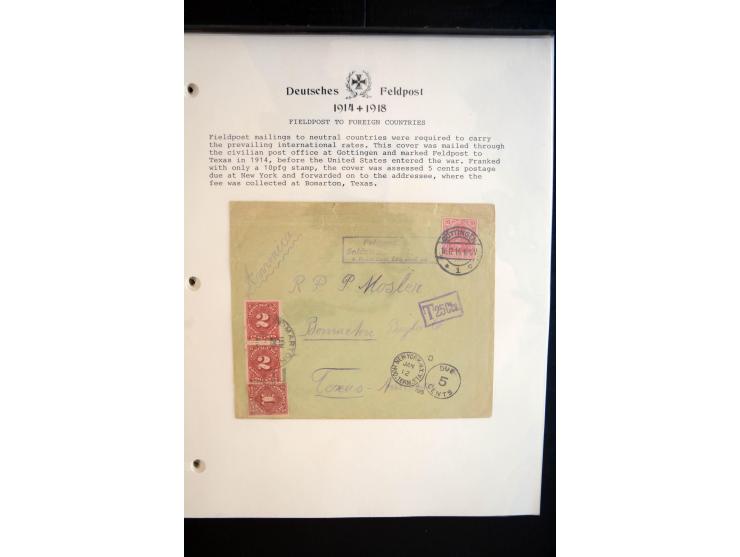 1914/20, kleine Sammlung mit mehr als 250 Briefen, Karten und Briefbundzettel auf Albenblättern mit Beschriftung, dabei viele
