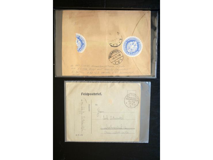 1914/1918, interessanter Posten mit ca. 200 Briefen und Karten mit fast nur besseren Feldpost- und Briefstempeln (u.a. Festun