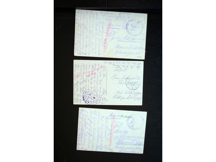 1914/1918, interessanter Posten mit ca. 200 Briefen und Karten mit fast nur besseren Feldpost- und Briefstempeln (u.a. Festun