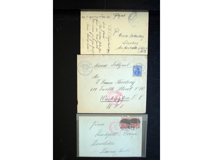 1914/1918, interessanter Posten mit ca. 200 Briefen und Karten mit fast nur besseren Feldpost- und Briefstempeln (u.a. Festun