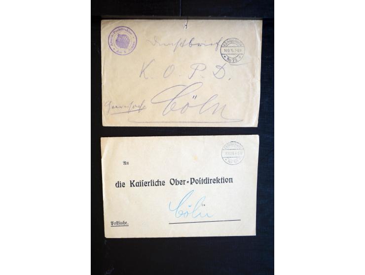 1914/18, ca. 140 R-Briefe (zum Teil Großforamte) mit R-Zetteln der Feldpost, sortenreich mit besseren, übliche Erhaltung ex M
