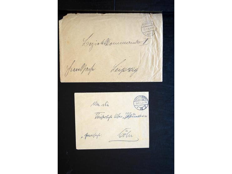 1914/18, ca. 140 R-Briefe (zum Teil Großforamte) mit R-Zetteln der Feldpost, sortenreich mit besseren, übliche Erhaltung ex M