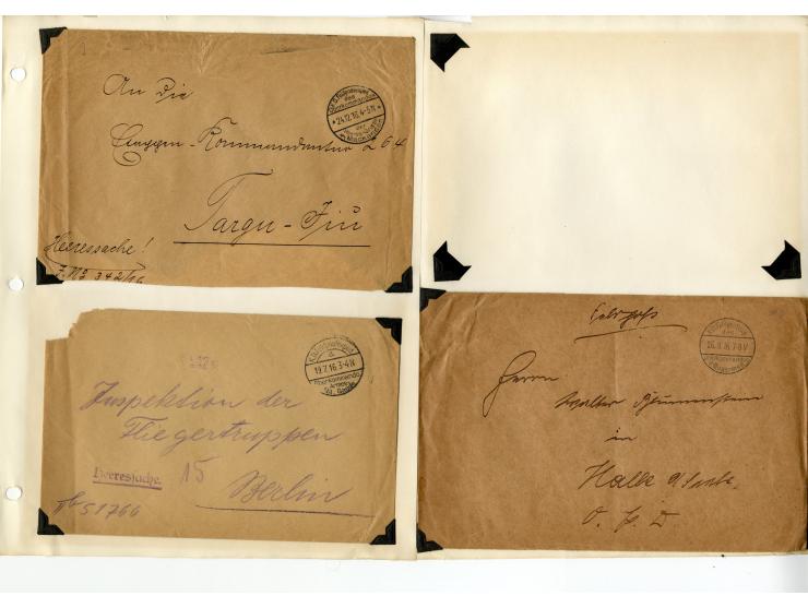 1914/18, ca. 500 Briefe und Karten mit vielen verschiedenen Feldpost- und Briefstempeln, dabei einige R-Briefe mit besseren (
