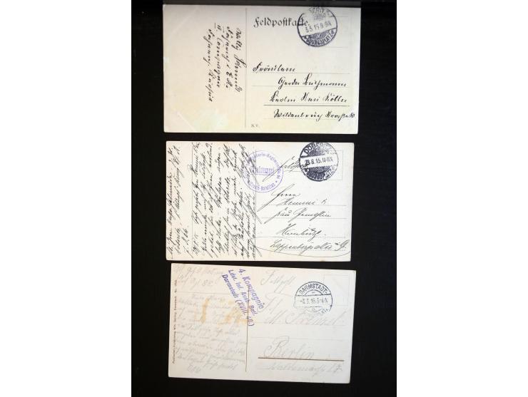 1914/18, Posten mit u.a. interessanten Stempeln inkl. Ra2 "Festung Kowno", wenige R-Briefe, Ansichtskarten und Post aus den b