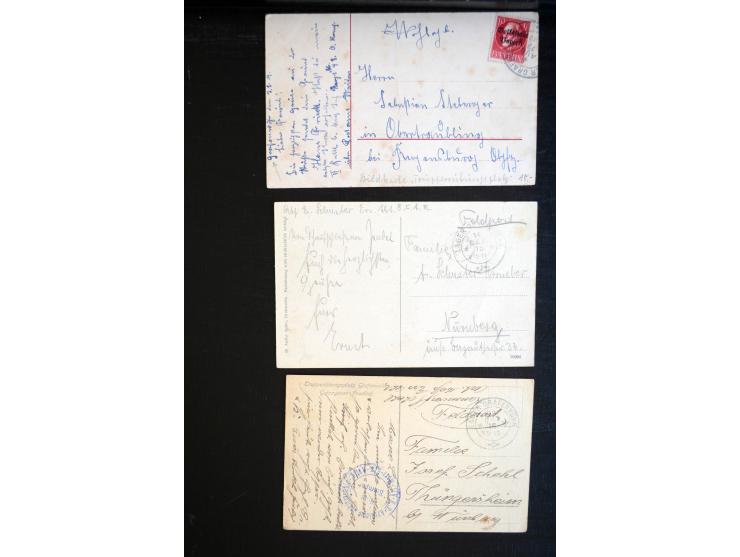 1914/18, Posten mit u.a. interessanten Stempeln inkl. Ra2 "Festung Kowno", wenige R-Briefe, Ansichtskarten und Post aus den b