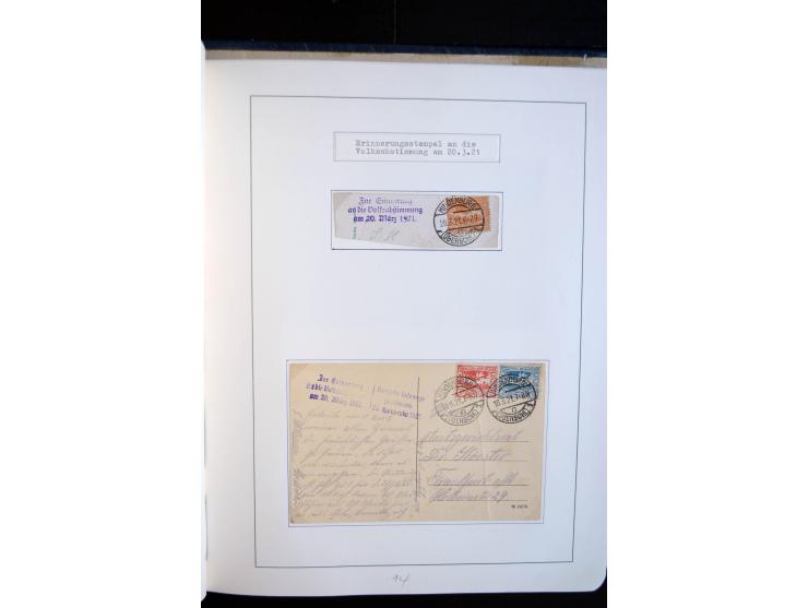 1920/23, enorm umfangreiche Sammlung, beginnend mit geschichtlich interessanten Dokumenten wie Wahlzettel "für Deutschland", 
