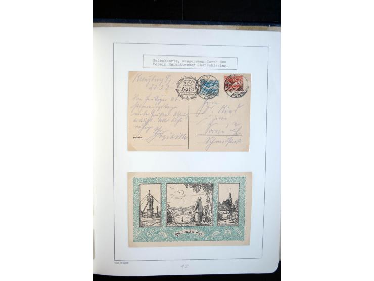 1920/23, enorm umfangreiche Sammlung, beginnend mit geschichtlich interessanten Dokumenten wie Wahlzettel "für Deutschland", 