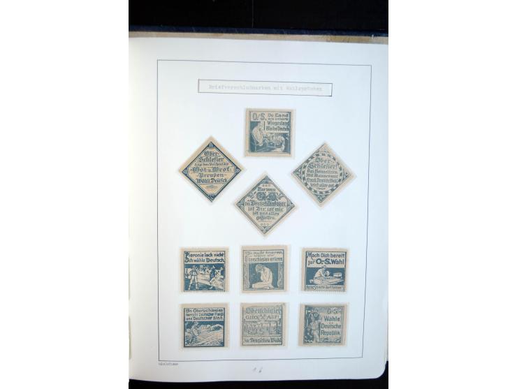 1920/23, enorm umfangreiche Sammlung, beginnend mit geschichtlich interessanten Dokumenten wie Wahlzettel "für Deutschland", 