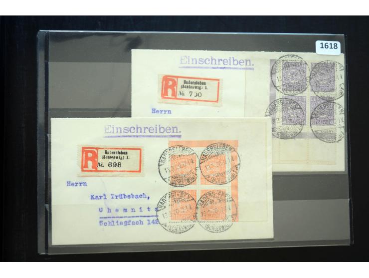 DEUTSCHE STEMPEL: AARÖSUND bis WOYENS, umfangreiche Sammlung von fast ausschließlich schönen Briefstücken mit sauberen und gu