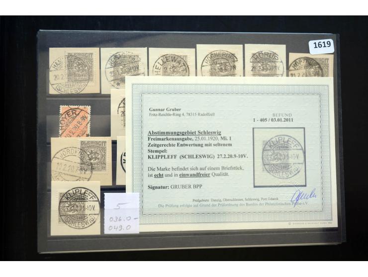 DEUTSCHE STEMPEL: AARÖSUND bis WOYENS, umfangreiche Sammlung von fast ausschließlich schönen Briefstücken mit sauberen und gu