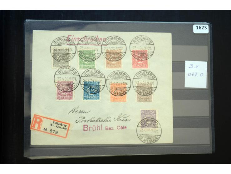 DEUTSCHE STEMPEL: AARÖSUND bis WOYENS, umfangreiche Sammlung von fast ausschließlich schönen Briefstücken mit sauberen und gu
