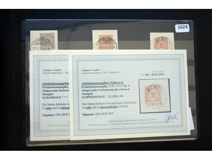 DEUTSCHE STEMPEL: AARÖSUND bis WOYENS, umfangreiche Sammlung von fast ausschließlich schönen Briefstücken mit sauberen und gu