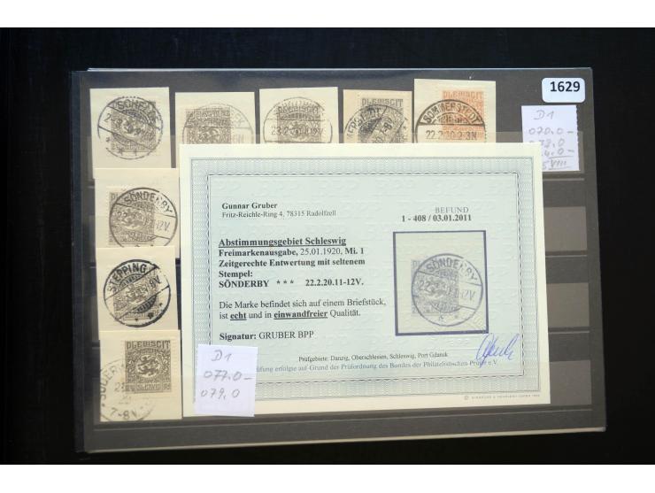 DEUTSCHE STEMPEL: AARÖSUND bis WOYENS, umfangreiche Sammlung von fast ausschließlich schönen Briefstücken mit sauberen und gu