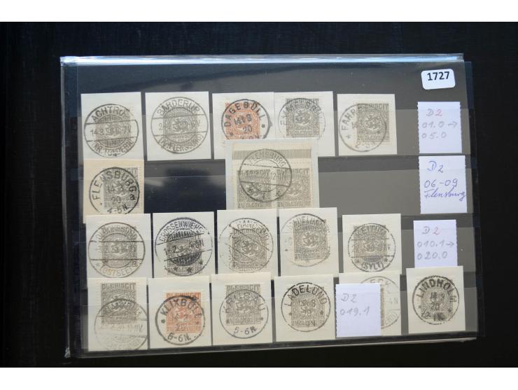 DEUTSCHE STEMPEL: AARÖSUND bis WOYENS, umfangreiche Sammlung von fast ausschließlich schönen Briefstücken mit sauberen und gu