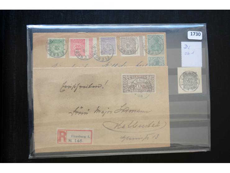 DEUTSCHE STEMPEL: AARÖSUND bis WOYENS, umfangreiche Sammlung von fast ausschließlich schönen Briefstücken mit sauberen und gu
