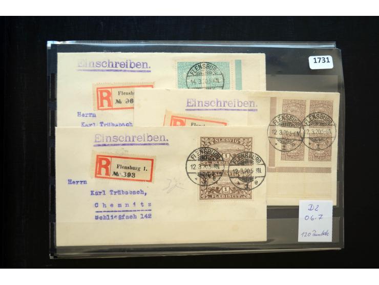 DEUTSCHE STEMPEL: AARÖSUND bis WOYENS, umfangreiche Sammlung von fast ausschließlich schönen Briefstücken mit sauberen und gu