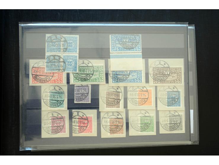DEUTSCHE STEMPEL: AARÖSUND bis WOYENS, umfangreiche Sammlung von fast ausschließlich schönen Briefstücken mit sauberen und gu