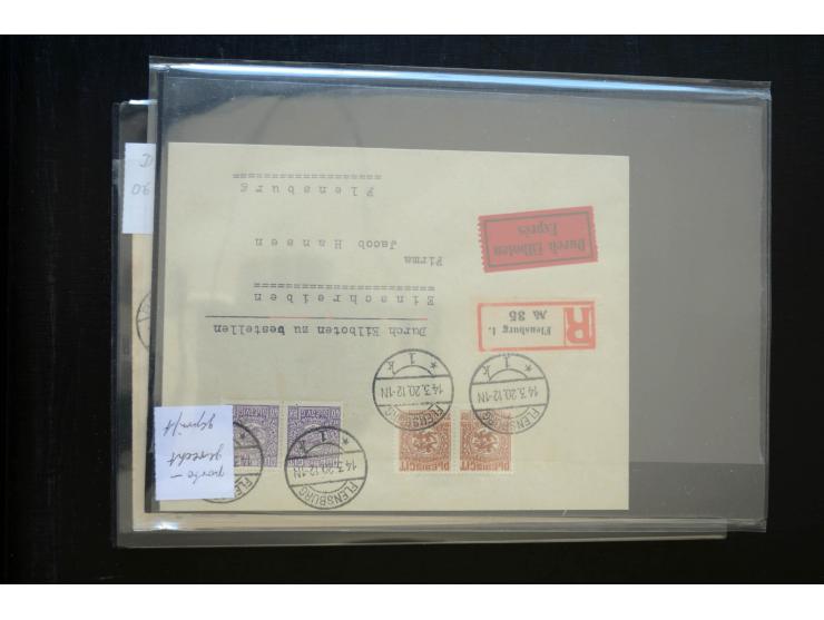 DEUTSCHE STEMPEL: AARÖSUND bis WOYENS, umfangreiche Sammlung von fast ausschließlich schönen Briefstücken mit sauberen und gu