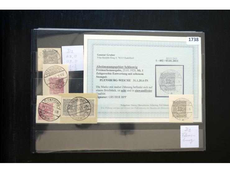 DEUTSCHE STEMPEL: AARÖSUND bis WOYENS, umfangreiche Sammlung von fast ausschließlich schönen Briefstücken mit sauberen und gu