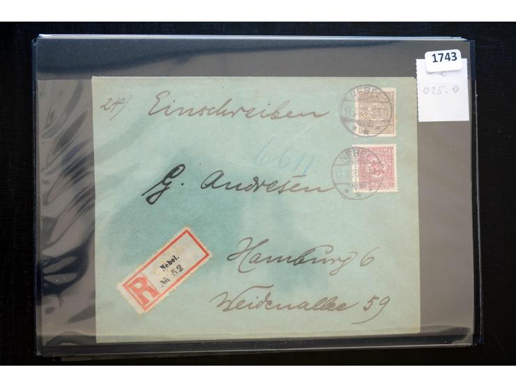 DEUTSCHE STEMPEL: AARÖSUND bis WOYENS, umfangreiche Sammlung von fast ausschließlich schönen Briefstücken mit sauberen und gu