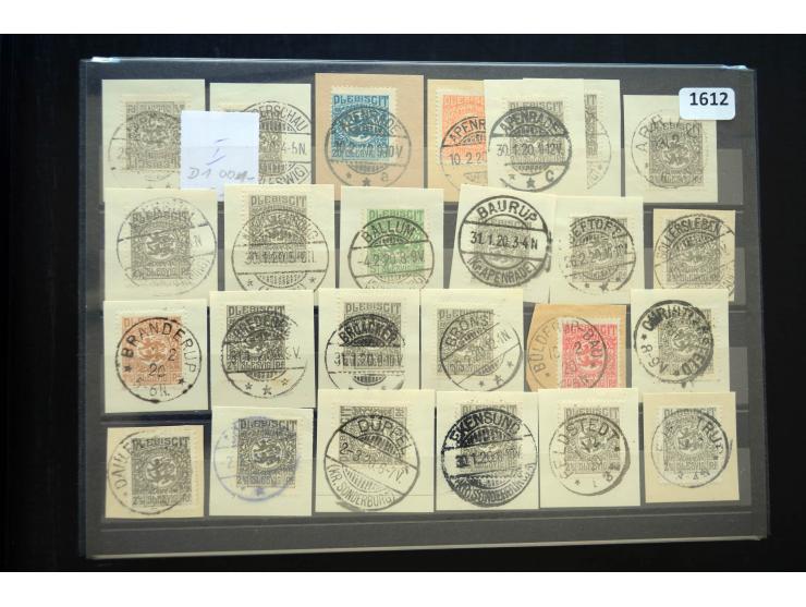 DEUTSCHE STEMPEL: AARÖSUND bis WOYENS, umfangreiche Sammlung von fast ausschließlich schönen Briefstücken mit sauberen und gu