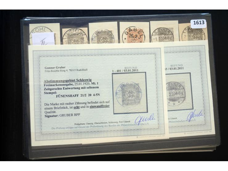 DEUTSCHE STEMPEL: AARÖSUND bis WOYENS, umfangreiche Sammlung von fast ausschließlich schönen Briefstücken mit sauberen und gu