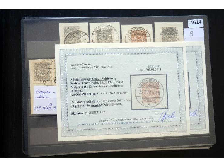 DEUTSCHE STEMPEL: AARÖSUND bis WOYENS, umfangreiche Sammlung von fast ausschließlich schönen Briefstücken mit sauberen und gu