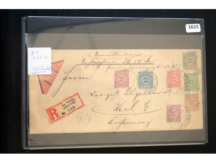 DEUTSCHE STEMPEL: AARÖSUND bis WOYENS, umfangreiche Sammlung von fast ausschließlich schönen Briefstücken mit sauberen und gu