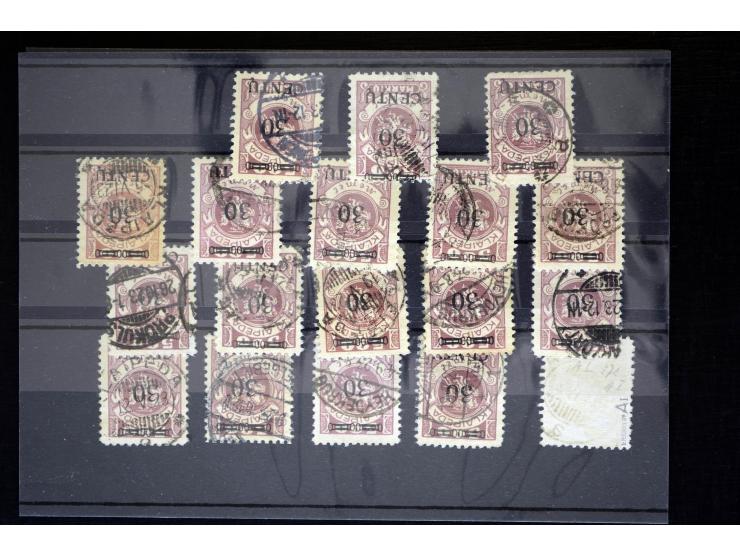 1923, Mi.-Nr. 169AI (34), 169AIII (12), 172AI (46), 172AIV (6), 175I (15), gestempelt, alle BPP-signiert (Mi. 2.785,-)