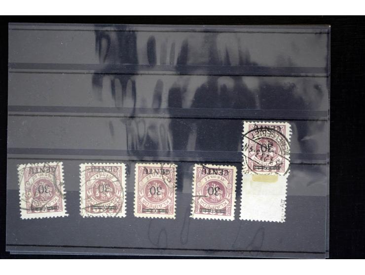 1923, Mi.-Nr. 169AI (34), 169AIII (12), 172AI (46), 172AIV (6), 175I (15), gestempelt, alle BPP-signiert (Mi. 2.785,-)