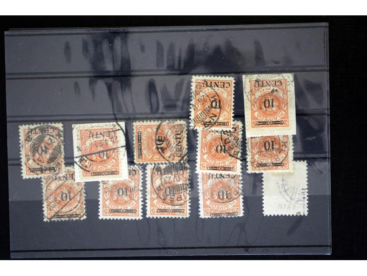 1923, Mi.-Nr. 169AI (34), 169AIII (12), 172AI (46), 172AIV (6), 175I (15), gestempelt, alle BPP-signiert (Mi. 2.785,-)